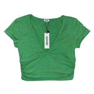 Garage || Vibrant Green Gabriella V Neck Tee